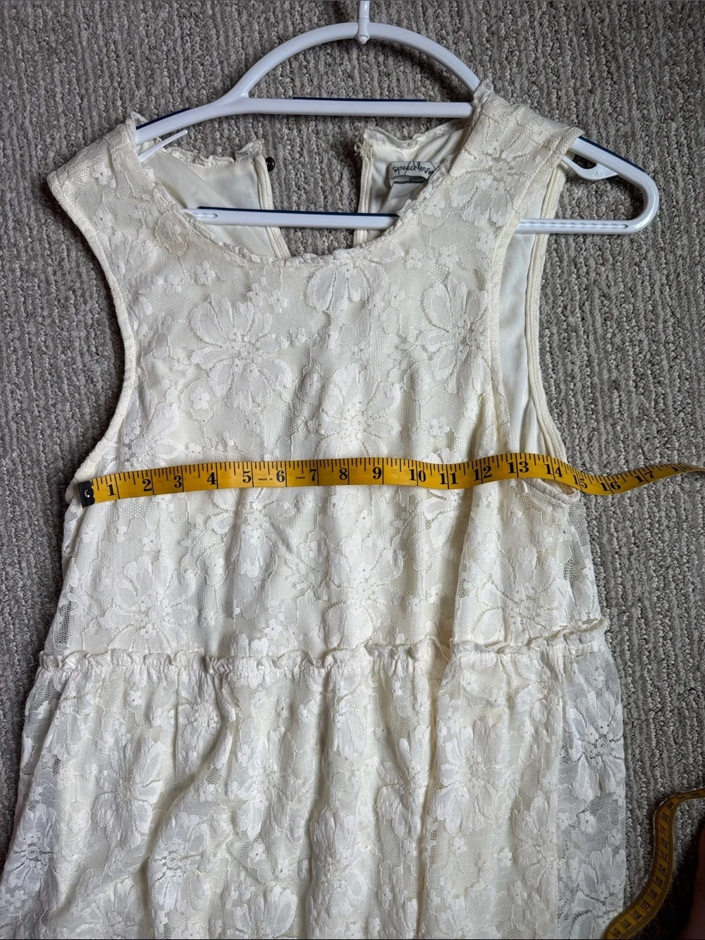 Speechless Cream Lace Ruffle Dress - Picture 5 of 6